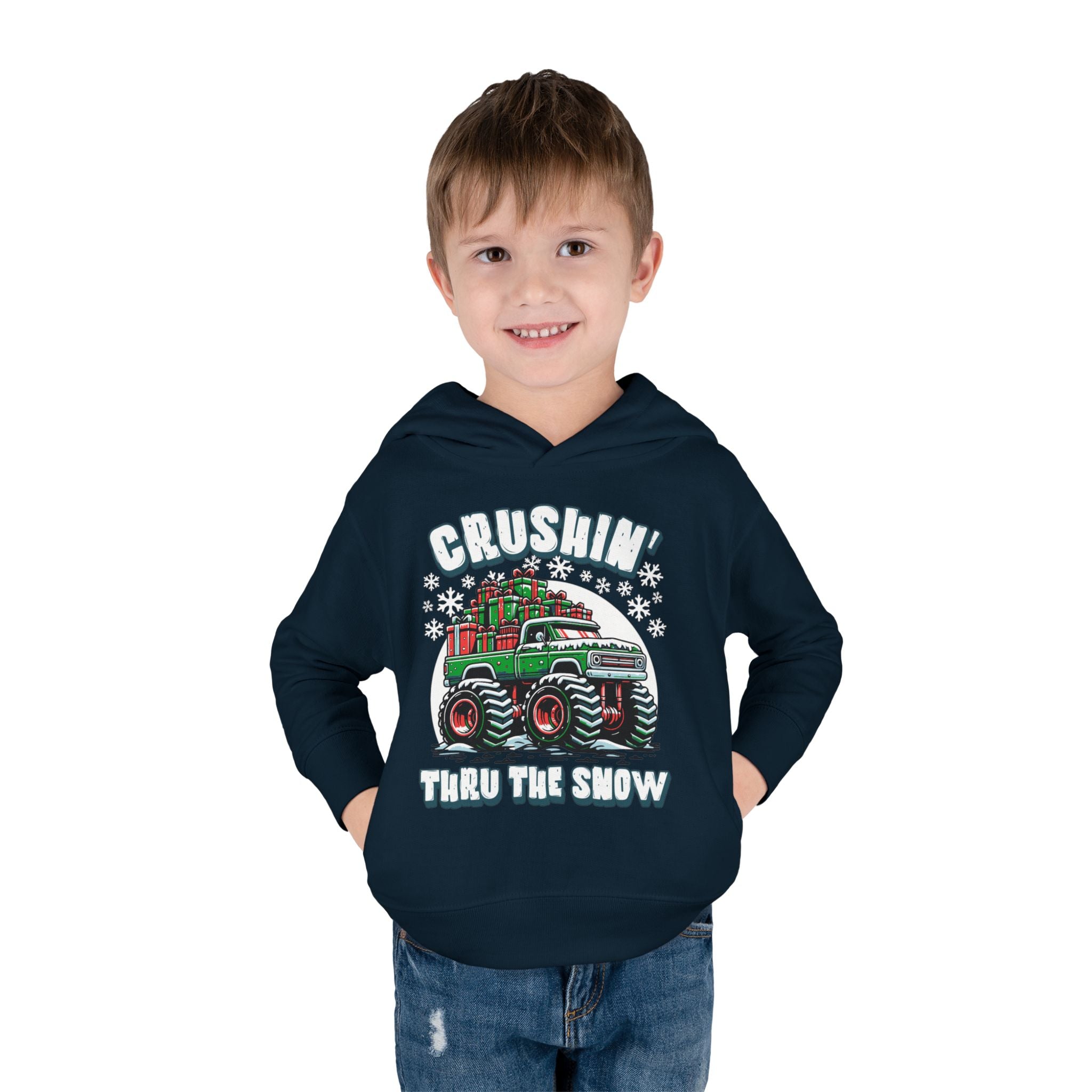 "Crushin' Thru the Snow" Christmas Monster Truck Hoodie