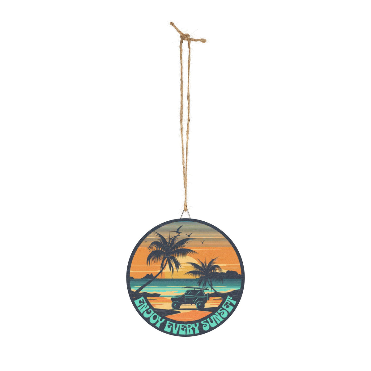 "Enjoy Every Sunset" Beach Palm Wall Decor