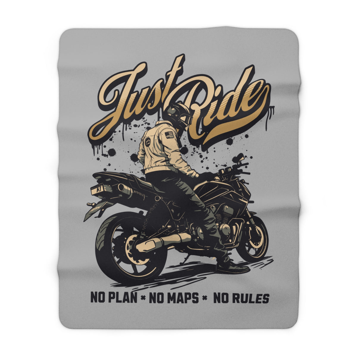 Just Ride Motorcycle Sherpa Blanket