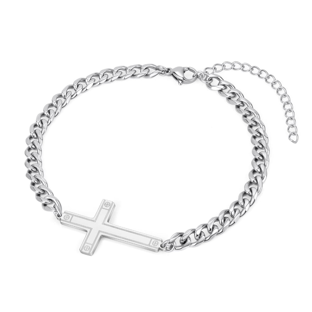 Men's Cross and Chain Bracelet