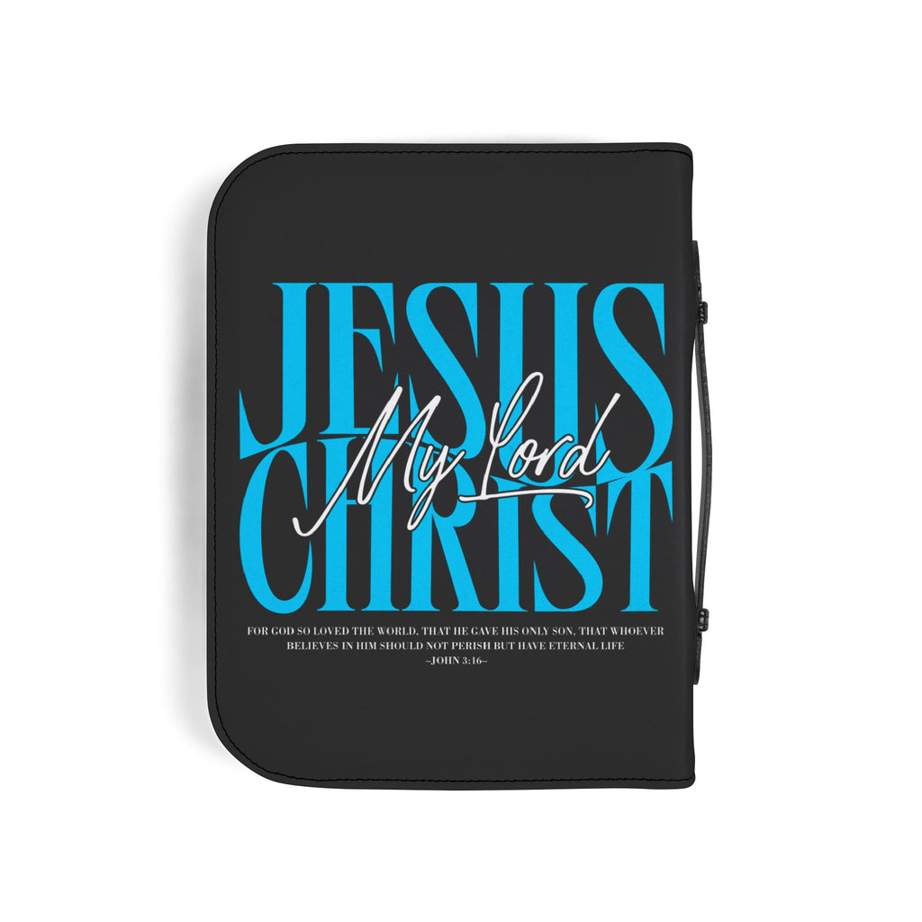 "Jesus Christ My Lord" Bible Cover (Black & Teal)