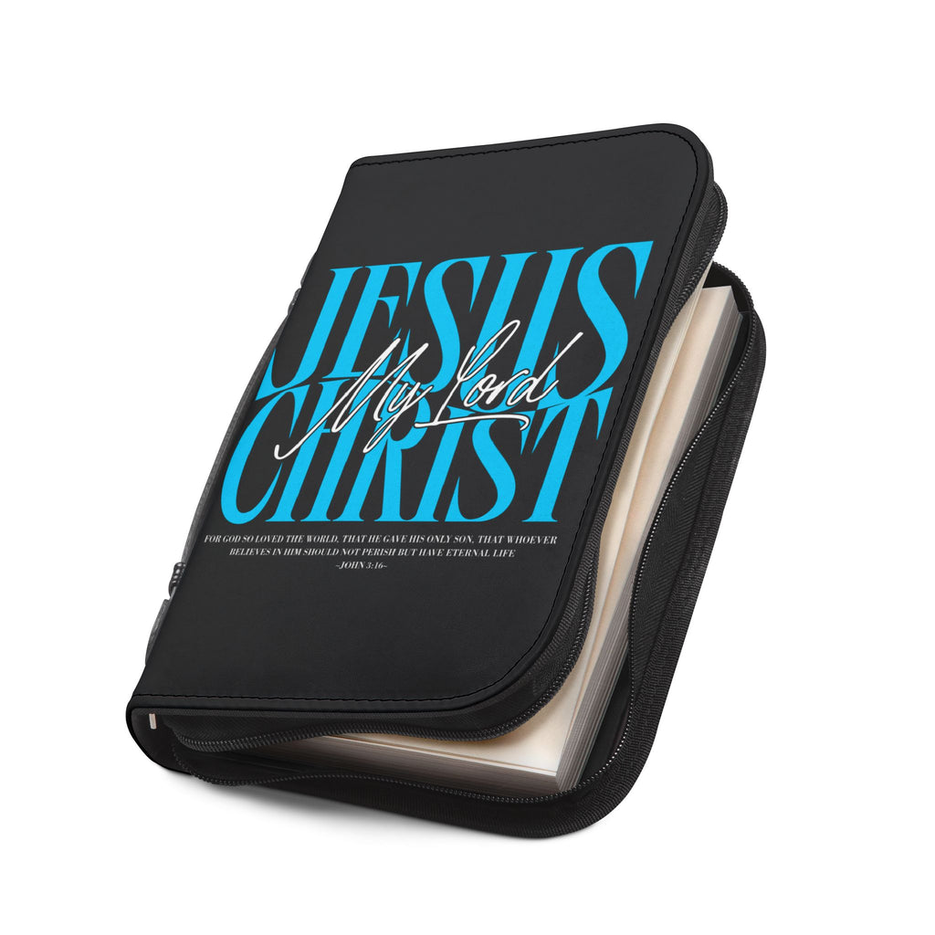 "Jesus Christ My Lord" Bible Cover (Black & Teal)