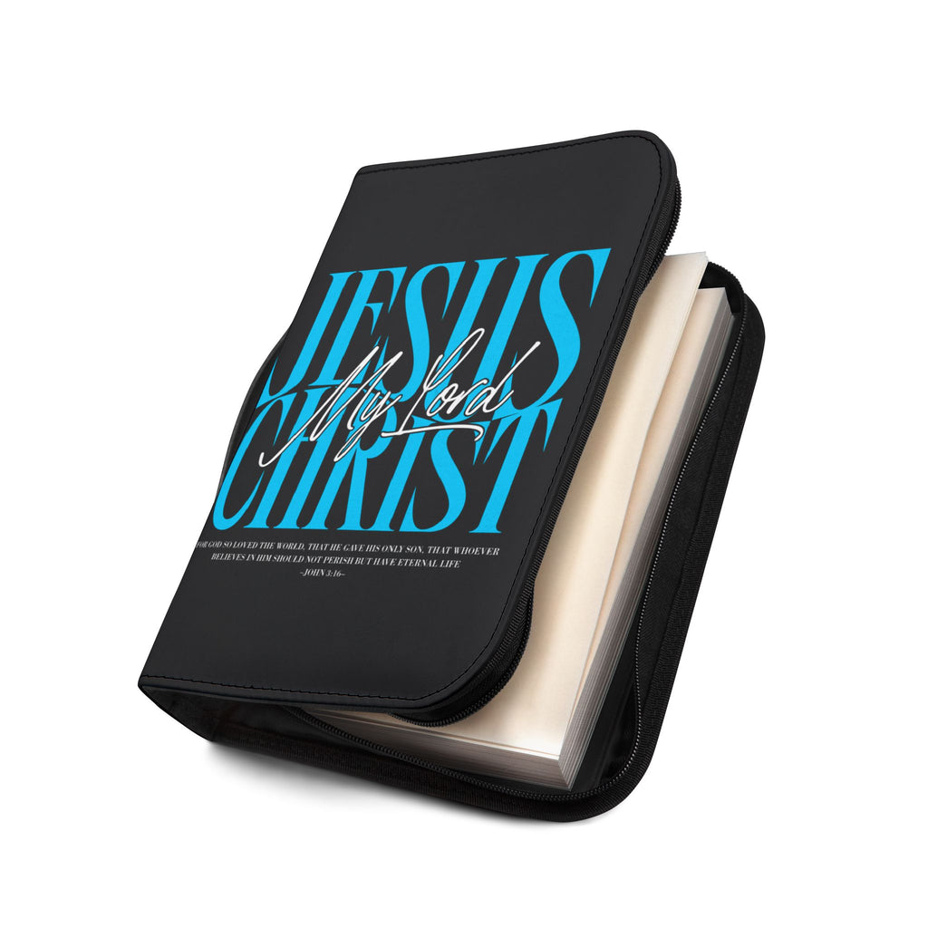 "Jesus Christ My Lord" Bible Cover (Black & Teal)