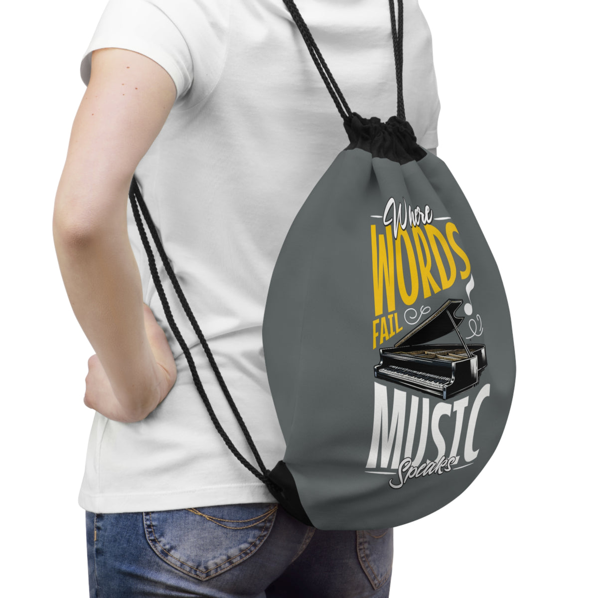 ...Music Speaks Drawstring Bag