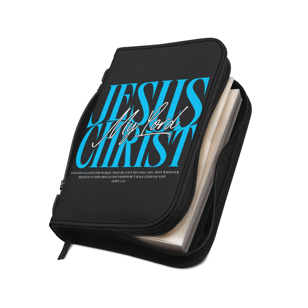 "Jesus Christ My Lord" Bible Cover (Black & Teal)