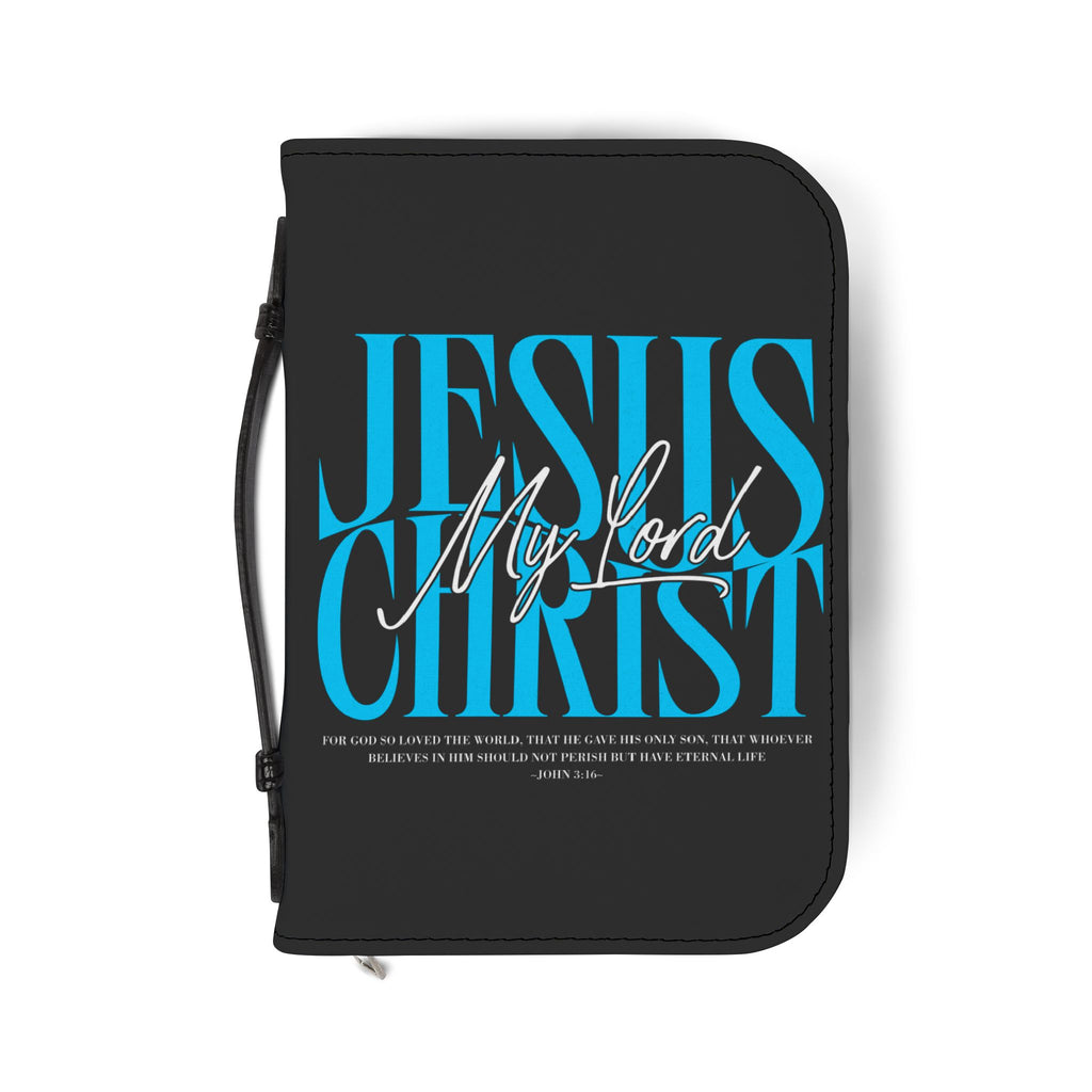 "Jesus Christ My Lord" Bible Cover (Black & Teal)
