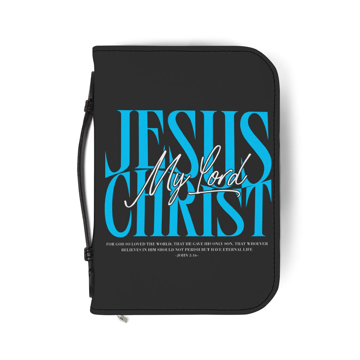 "Jesus Christ My Lord" Bible Cover (Black & Teal)