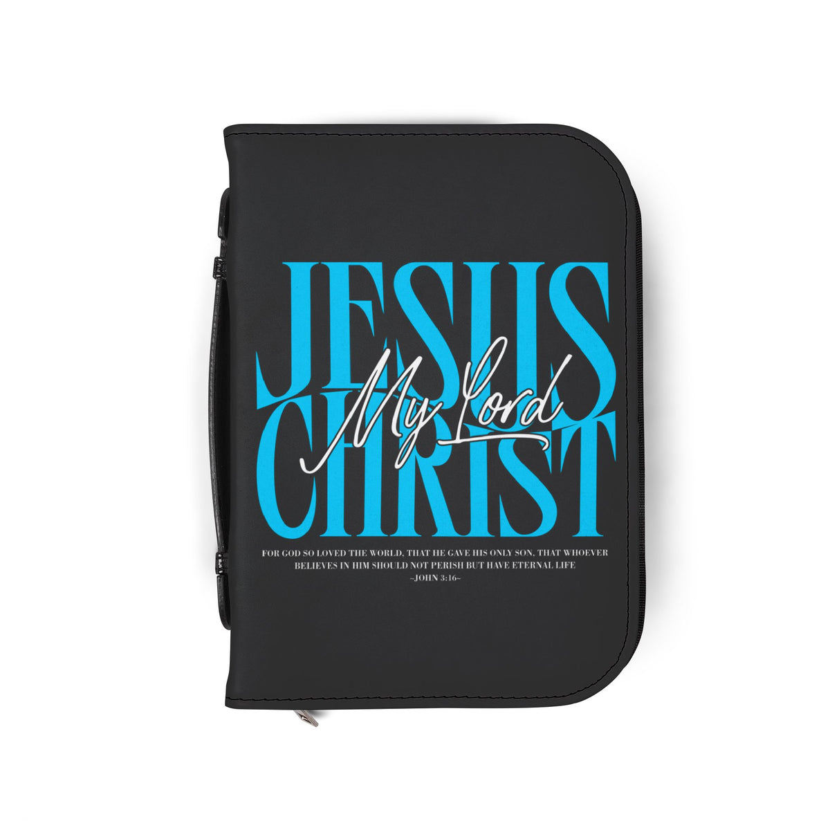 "Jesus Christ My Lord" Bible Cover (Black & Teal)