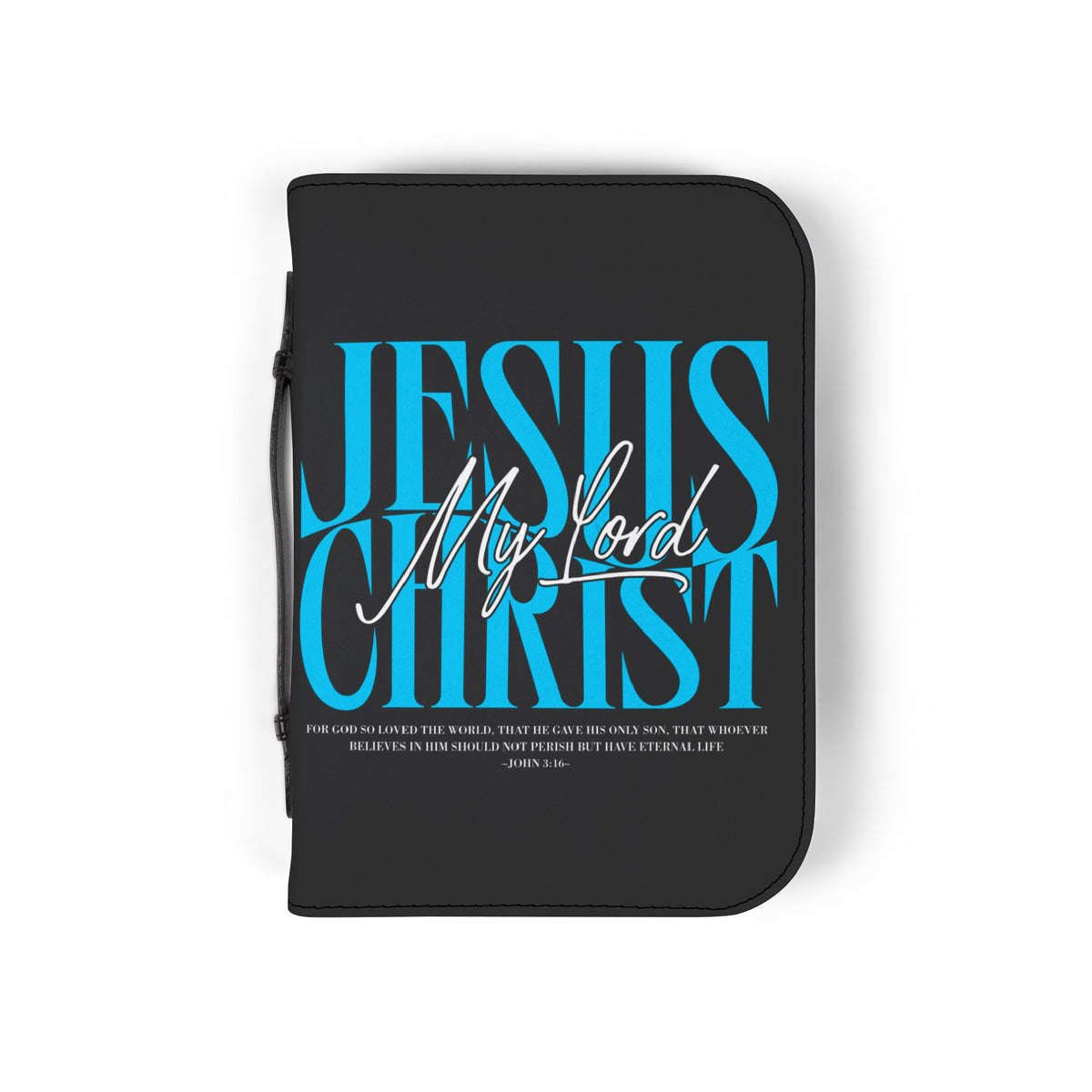 "Jesus Christ My Lord" Bible Cover (Black & Teal)