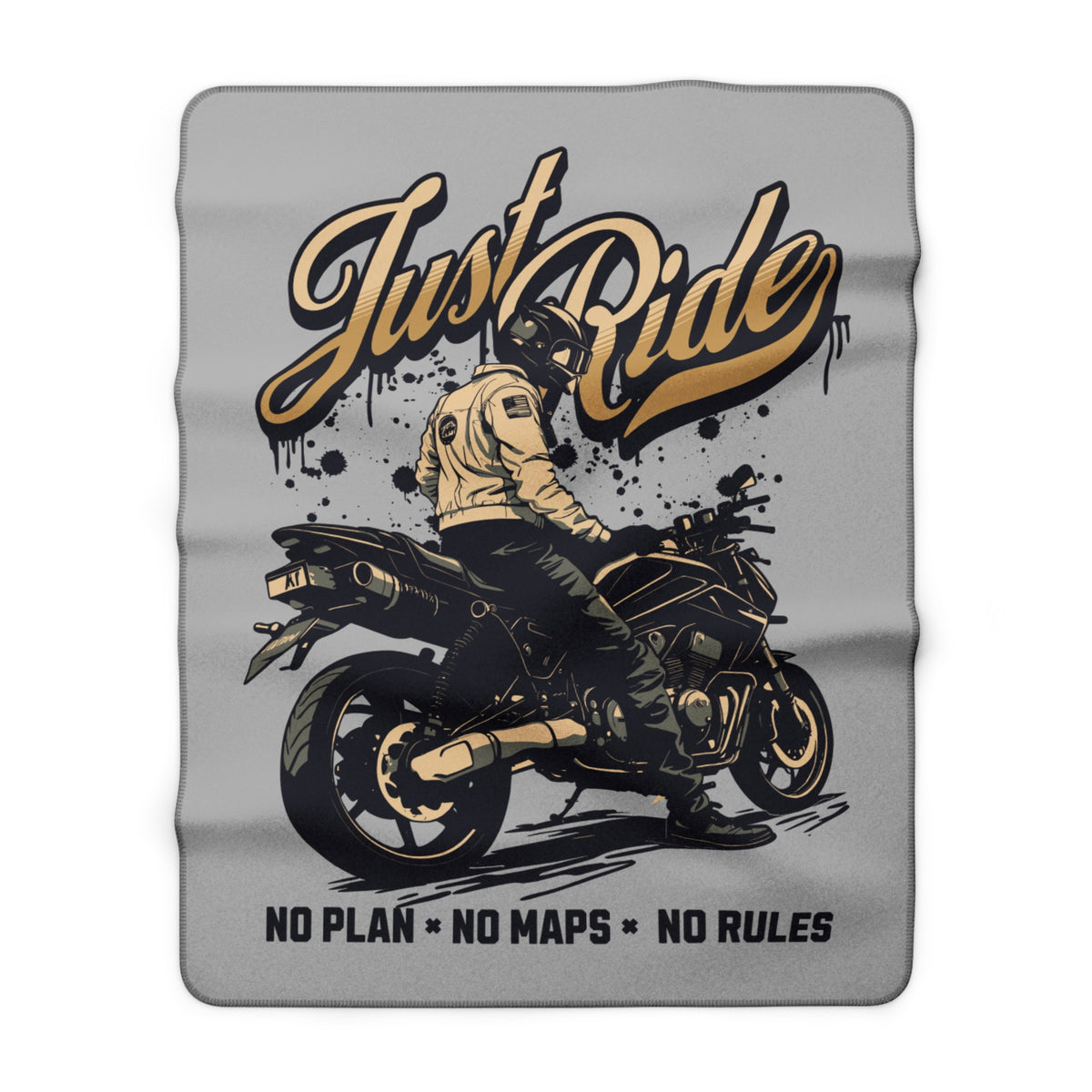 Just Ride Motorcycle Sherpa Blanket
