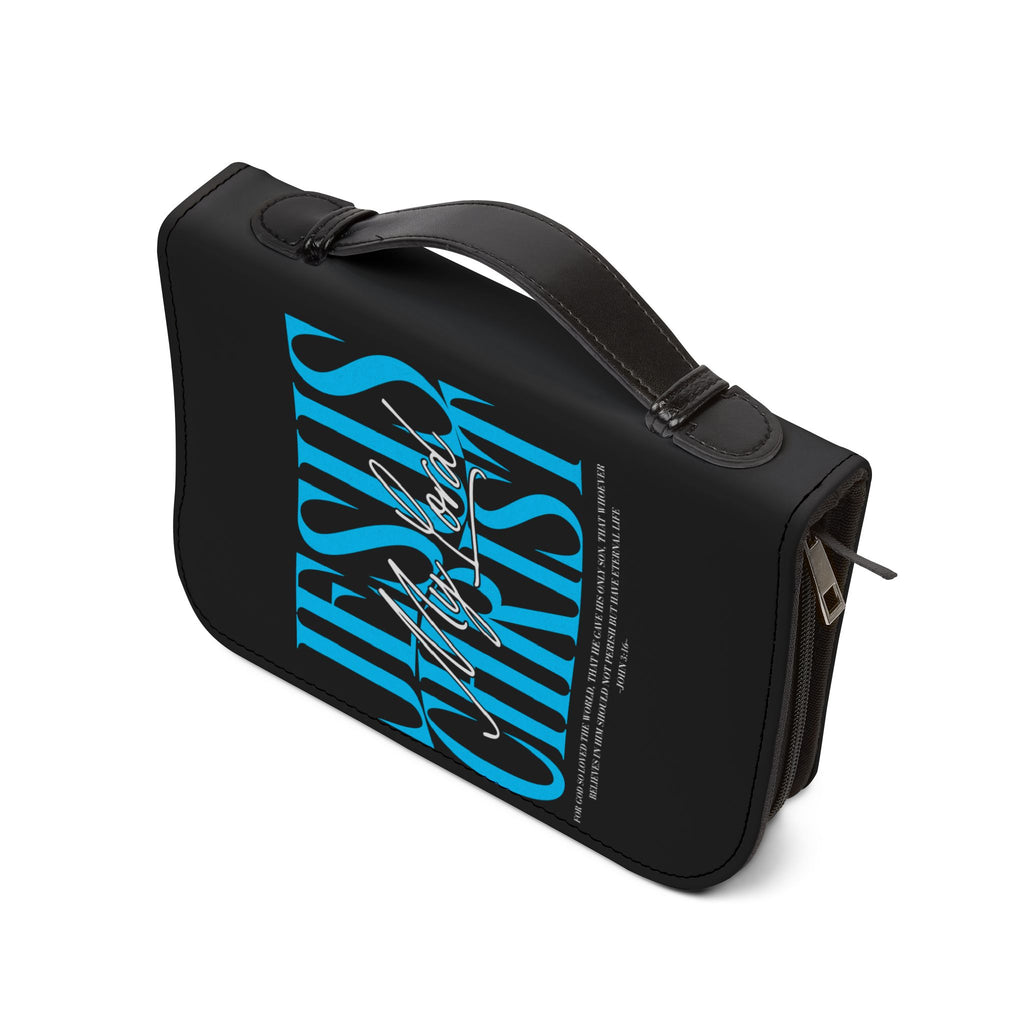 "Jesus Christ My Lord" Bible Cover (Black & Teal)