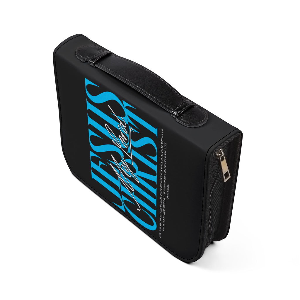 "Jesus Christ My Lord" Bible Cover (Black & Teal)