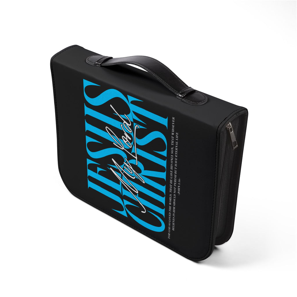 "Jesus Christ My Lord" Bible Cover (Black & Teal)