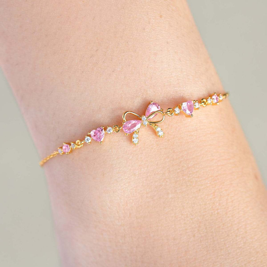Cute Bow and Heart Bracelet