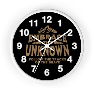 "Embrace the Unknown" Adventure Mountain Clock